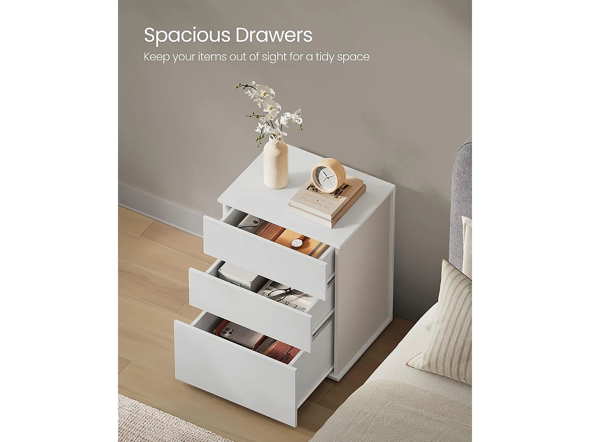 Stolik nocny 45x35x58,7 cm biały i beżowy