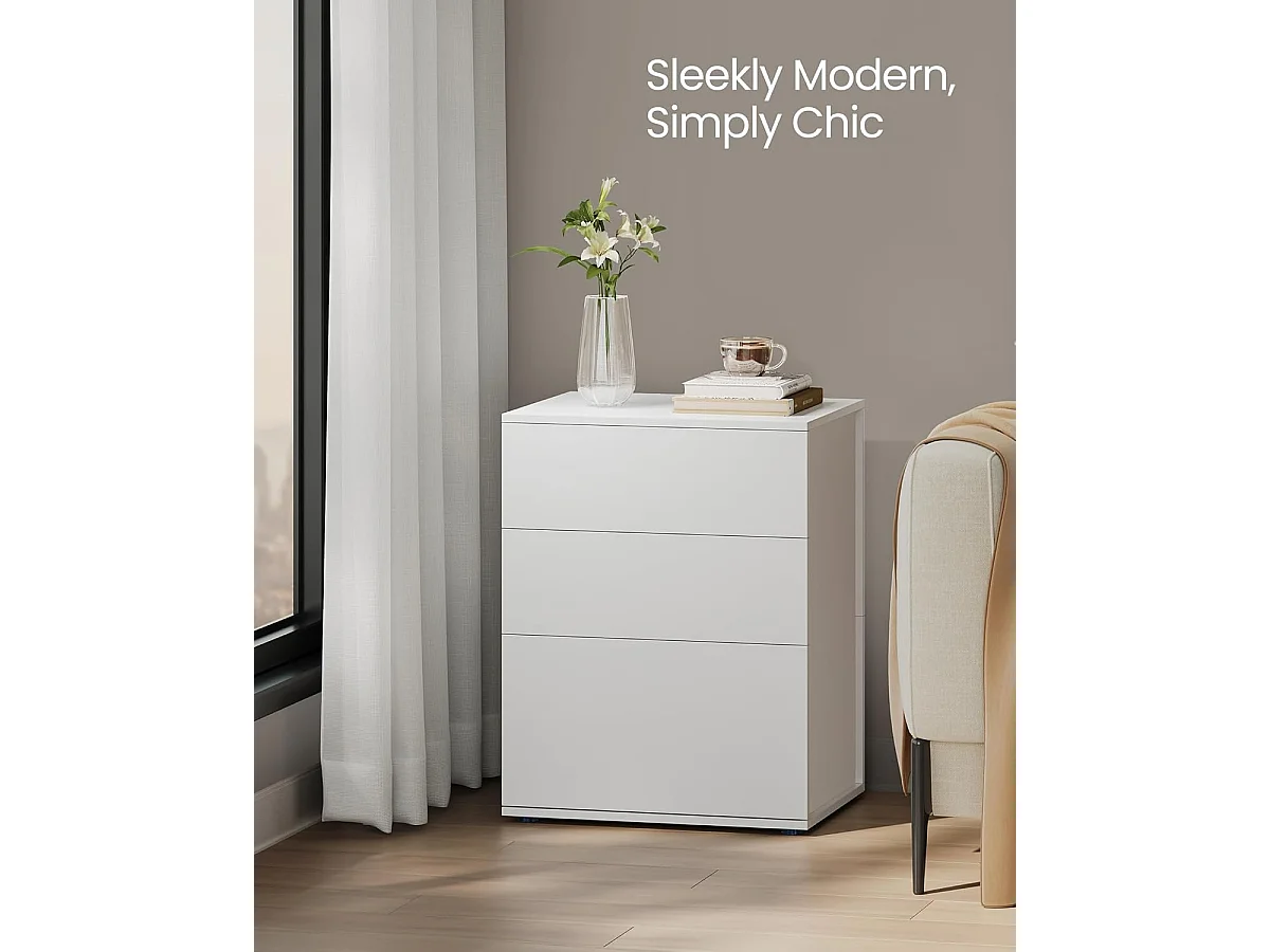 Stolik nocny 45x35x58,7 cm biały i beżowy