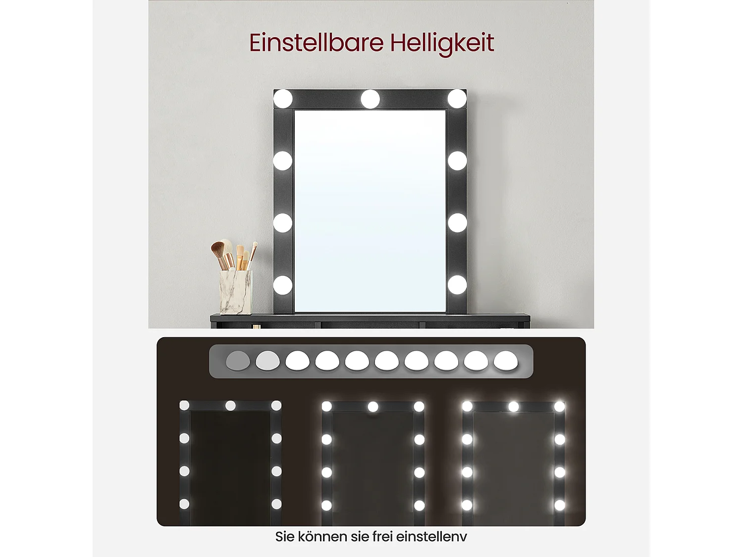 Frisiertisch 80x40x145 cm schwarz RDT114T16