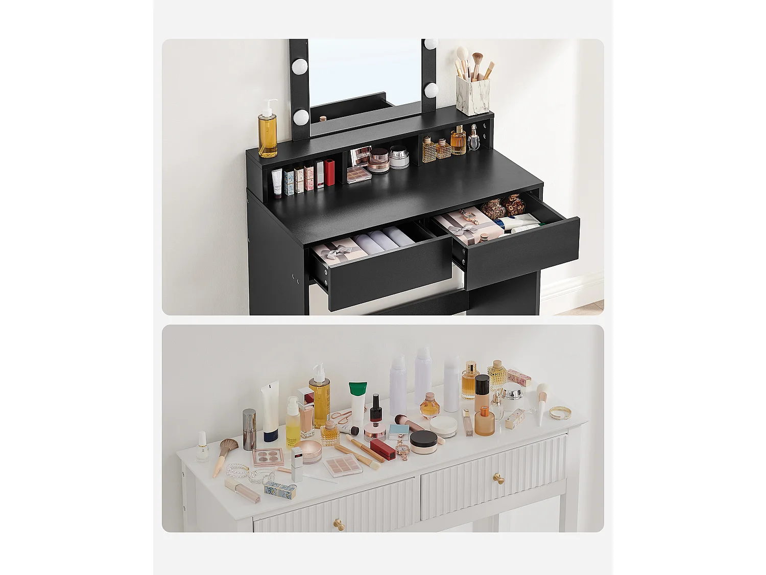 Sminkbord, 80x40x145 cm, Svart