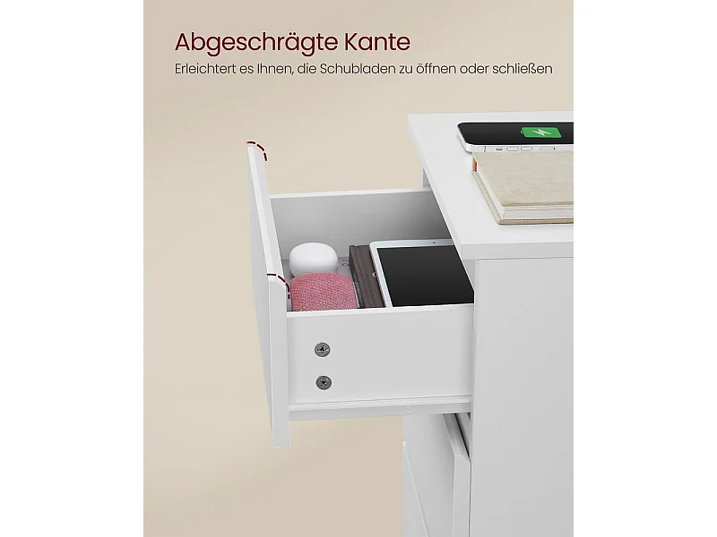 Table de chevet 40x35x59 cm blanche