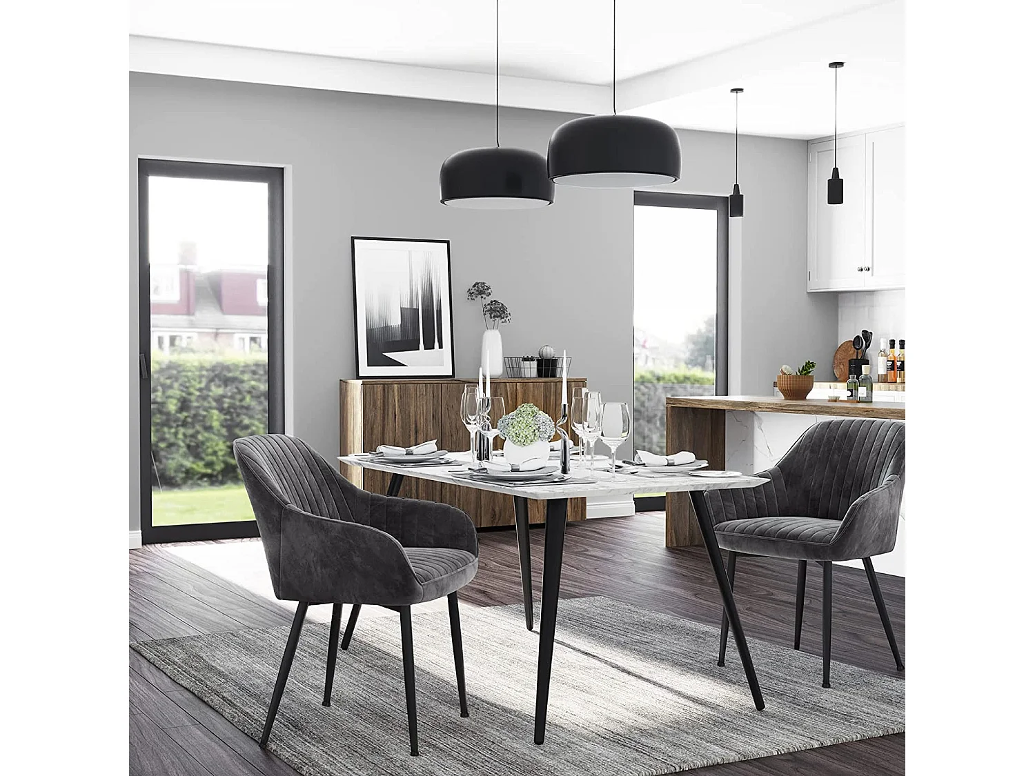 Esszimmerstuhl 60x60x84 cm grau