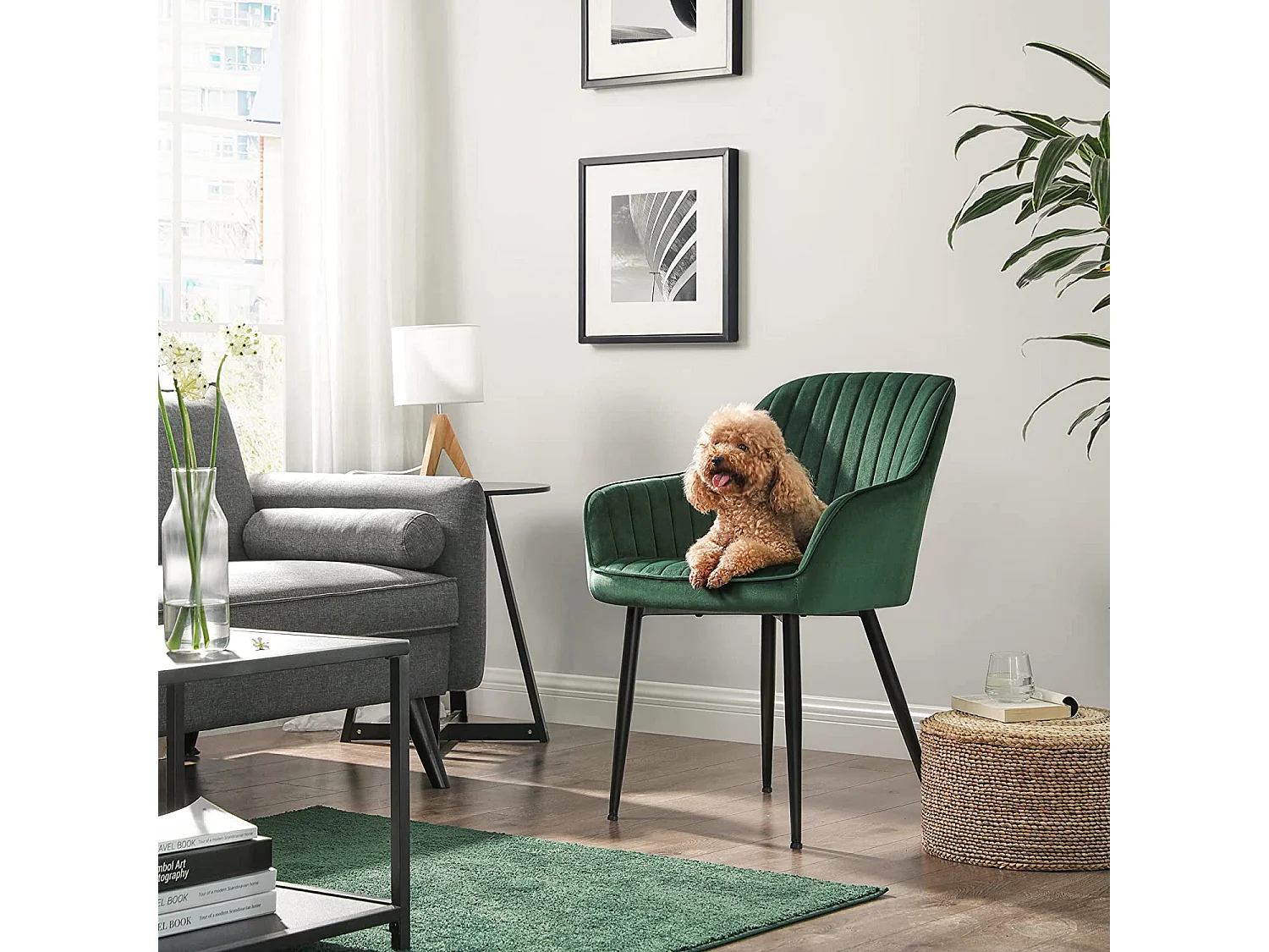 Eetkamerstoel 60x60x84 cm groen