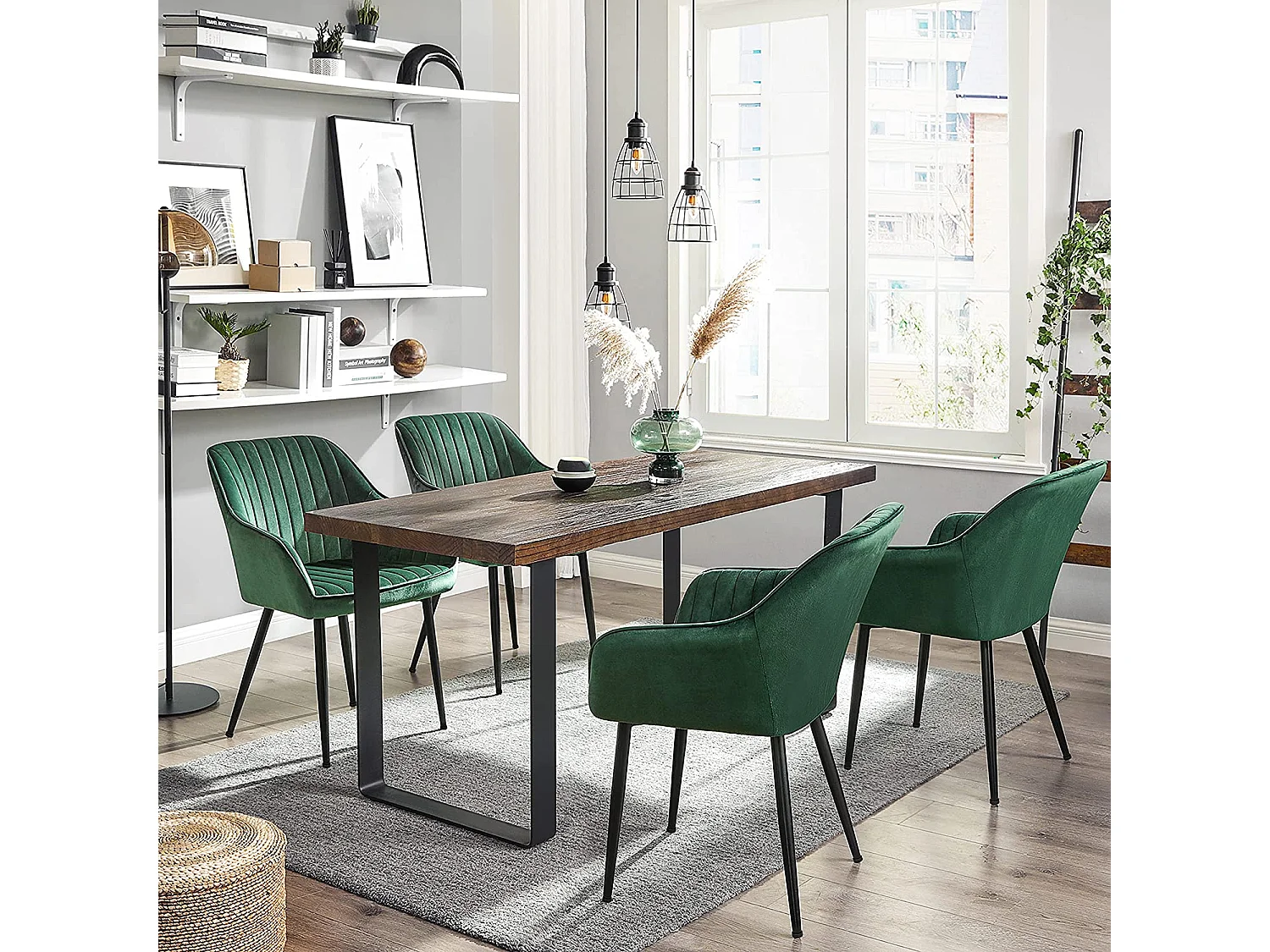 Eetkamerstoel 60x60x84 cm groen