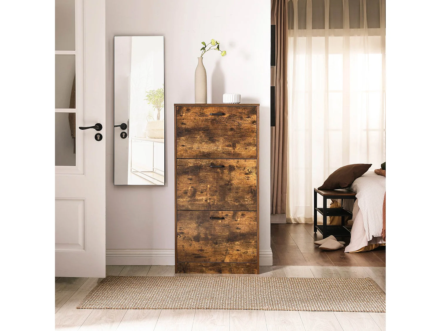 Schuhschrank 60x24x120 cm braun