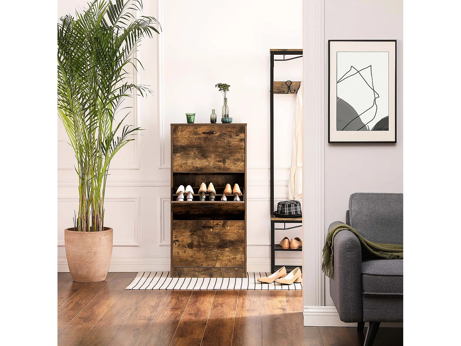 Schuhschrank 60x24x120 cm braun