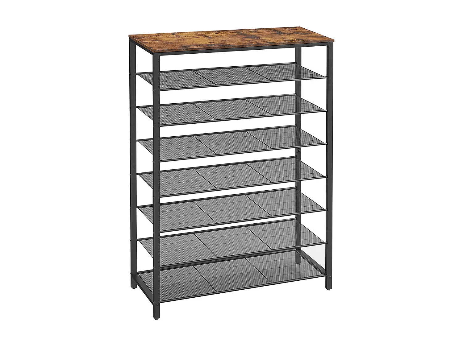 Schuhregal 100x30x152 cm schwarz rustikal braun