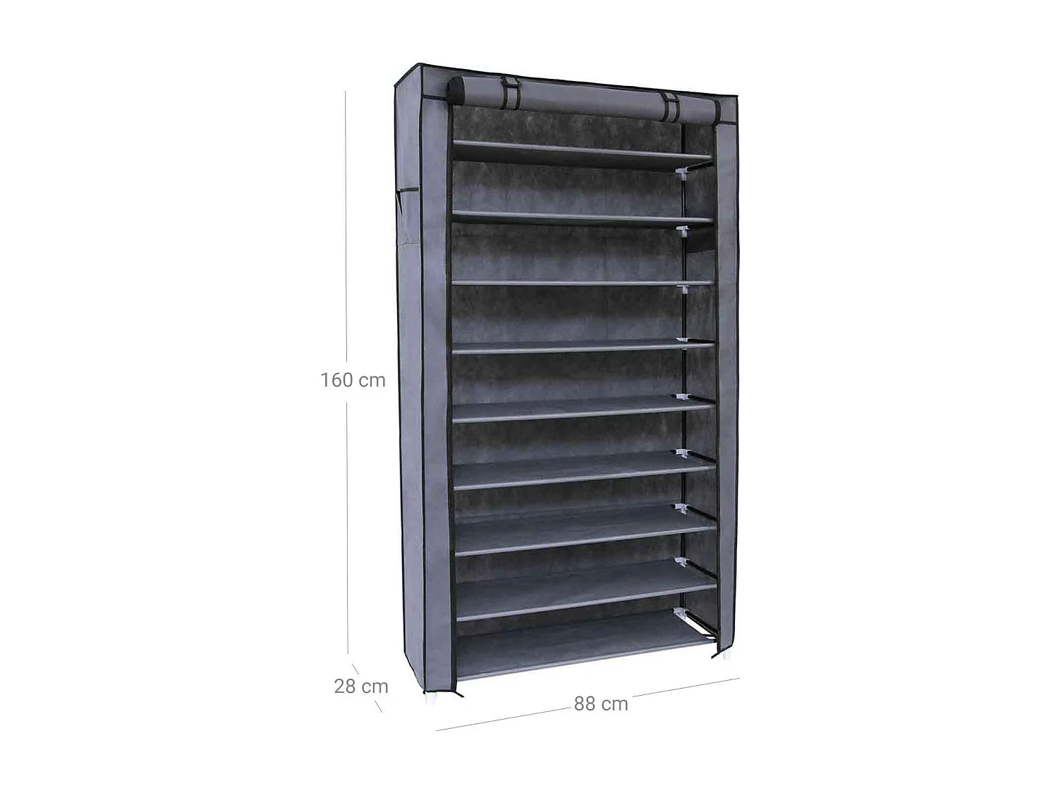 Schuhregal 85x28x162 cm grau