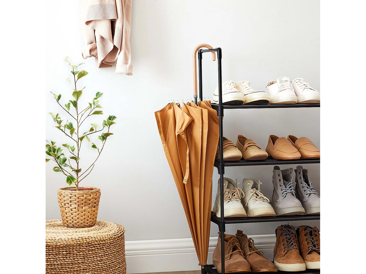 Étagère à chaussures 45x30x89 cm Noir