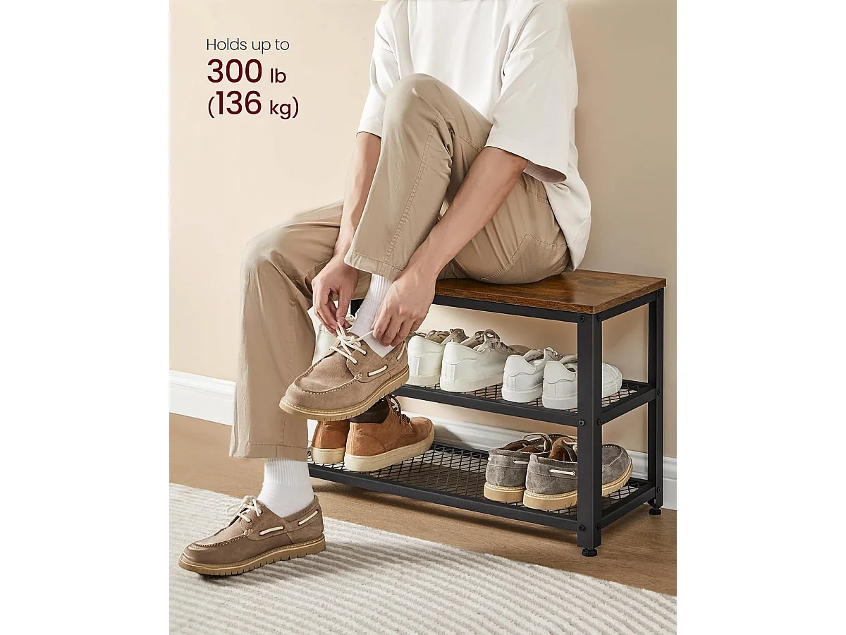 Porte-manteau 73x30x45,5 cm brun rustique