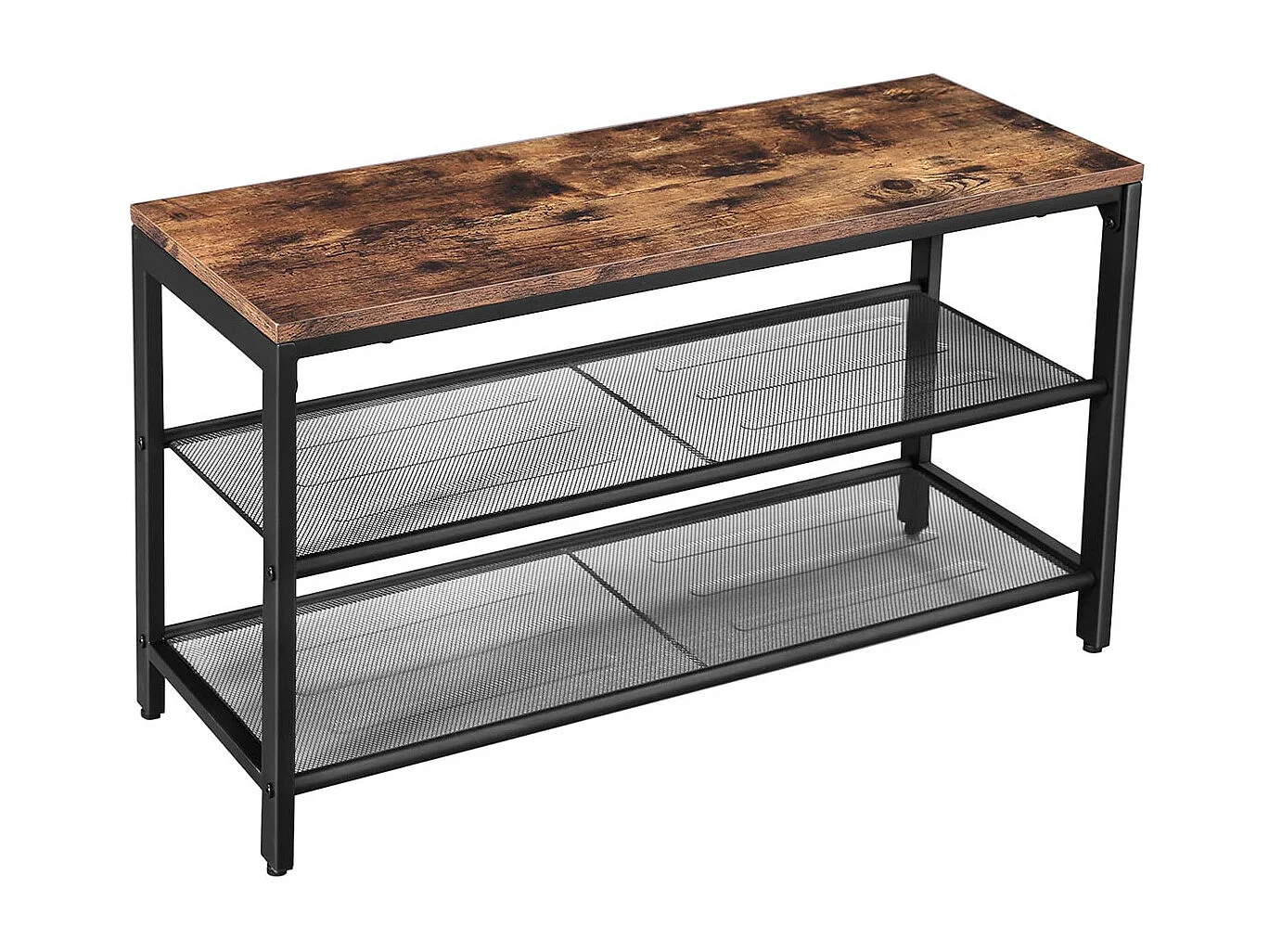 Banc à chaussures 80x30x44,5 cm marron noir Indestic