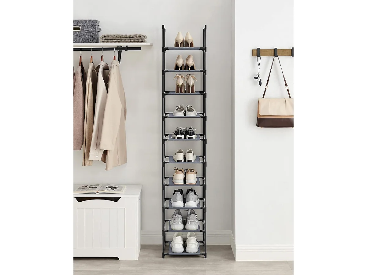 Étagère à chaussures 33x33x173 cm gris