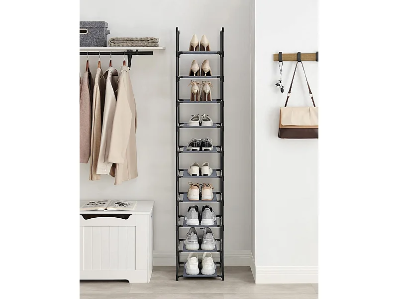 Étagère à chaussures 33x33x173 cm gris