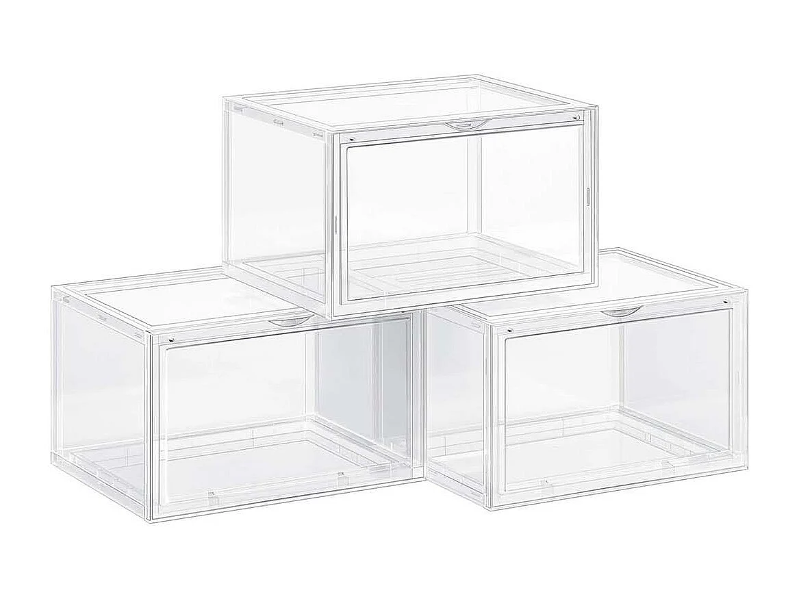 Plastik-Schuhbox 36x28x22 cm transparent