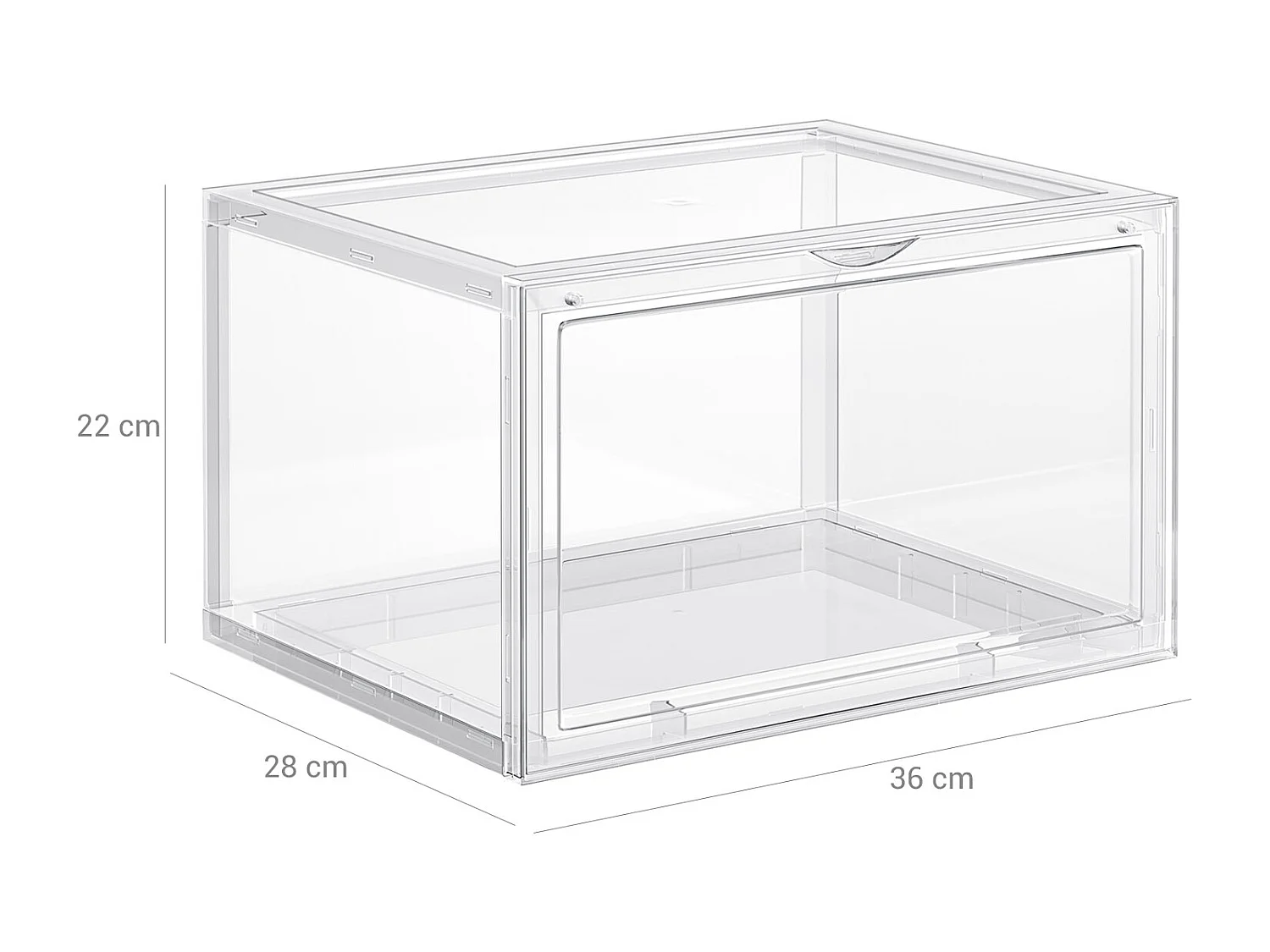 Plastik-Schuhbox 36x28x22 cm transparent