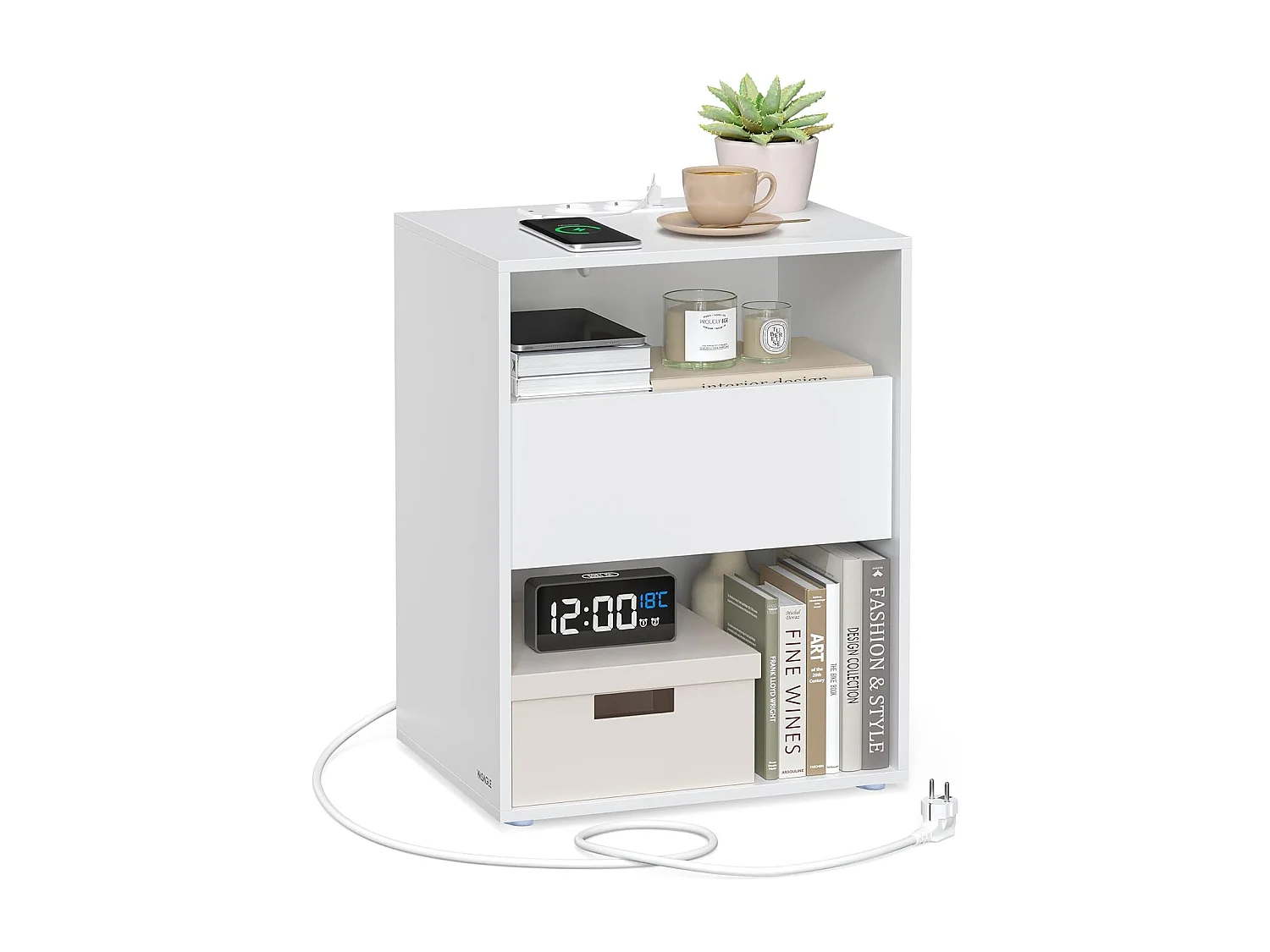 Nachttisch 45x35x58,3 cm weiß