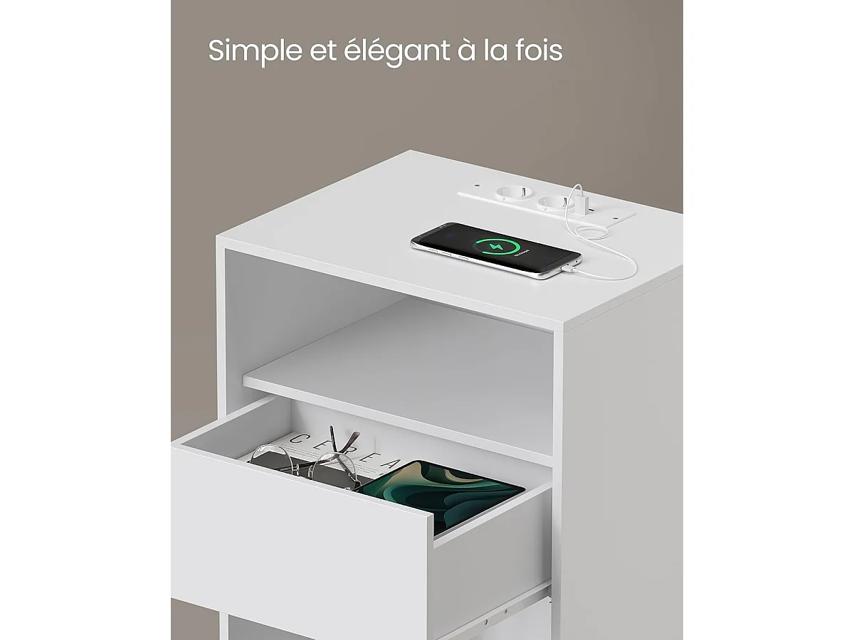 Nachttisch 45x35x58,3 cm weiß