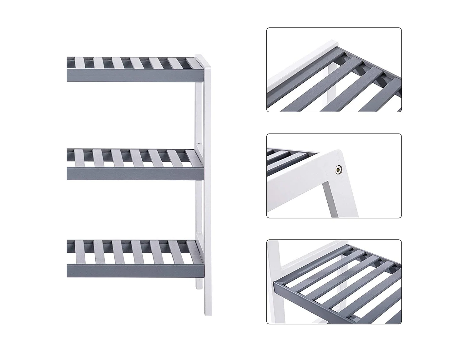 Étagère à chaussures 70x55x26 cm blanc gris