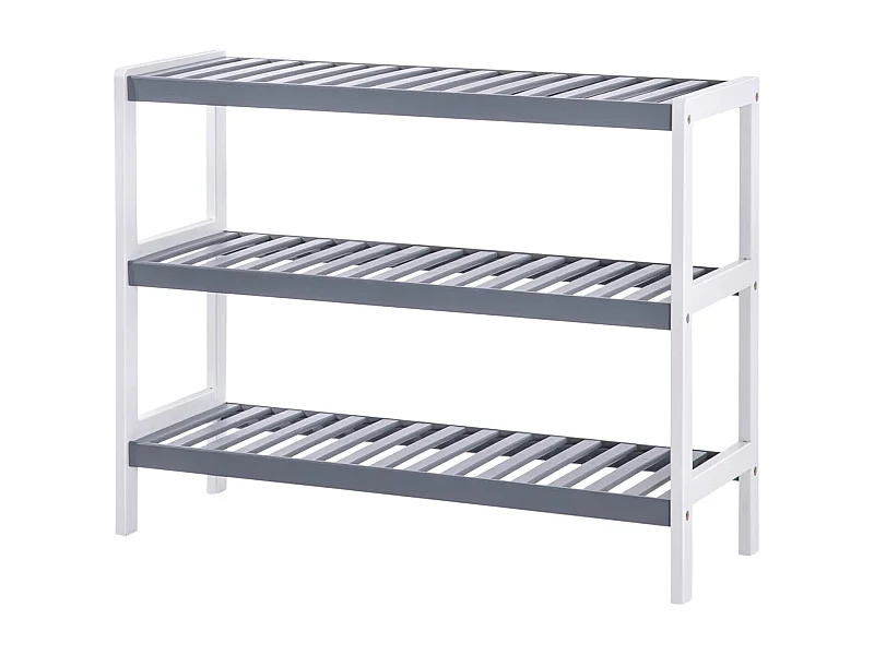 Étagère à chaussures 70x55x26 cm blanc gris