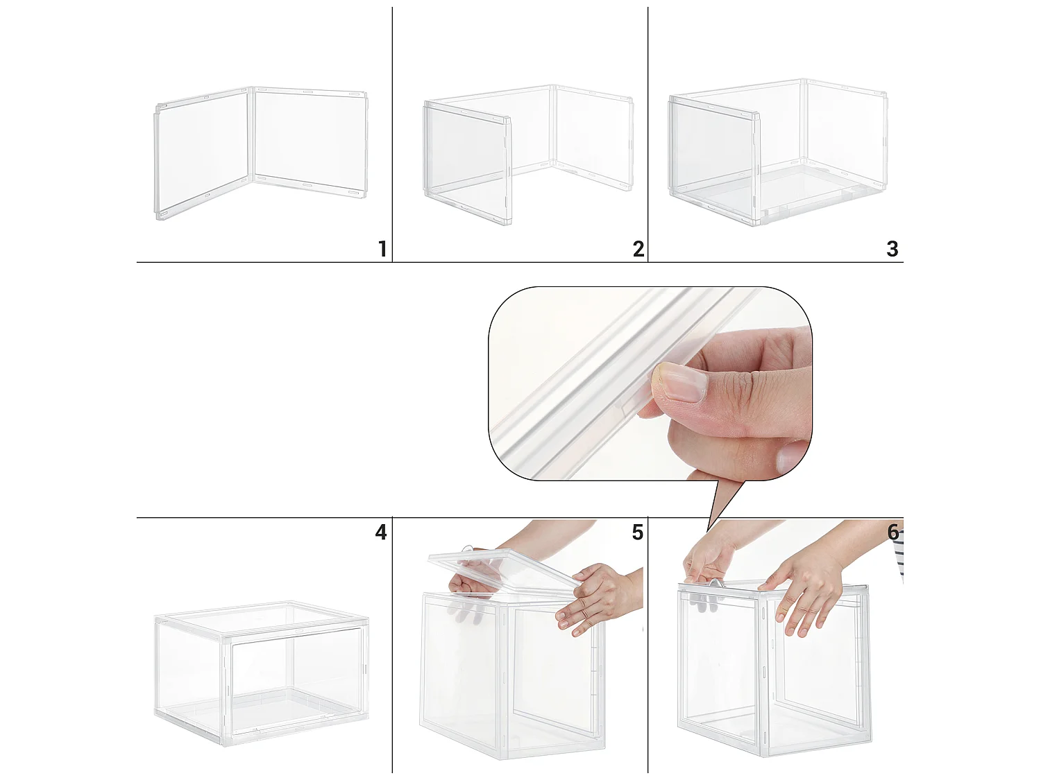 Plastic shoe box 36x28x22 cm transparent