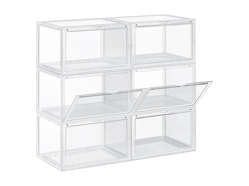 Boîte à chaussures en plastique 36x28x22 cm transparente