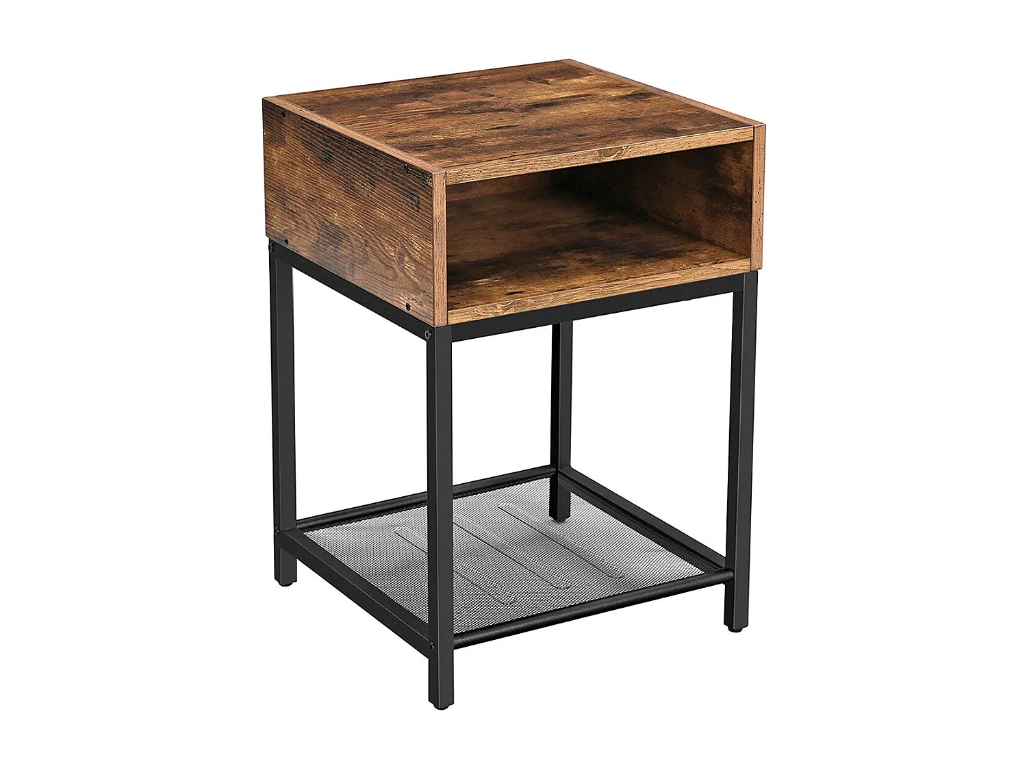 Bijzettafel 40x40x58 cm bruin zwart Indestic