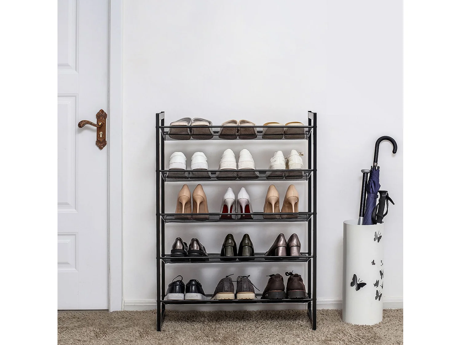 Schuhregal 74x30,5x103,8 cm Schwarz