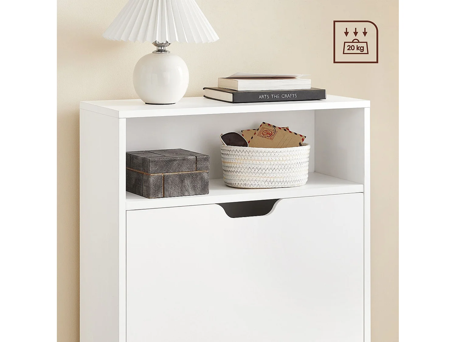 Schuhschrank 60x24x102 cm weiß