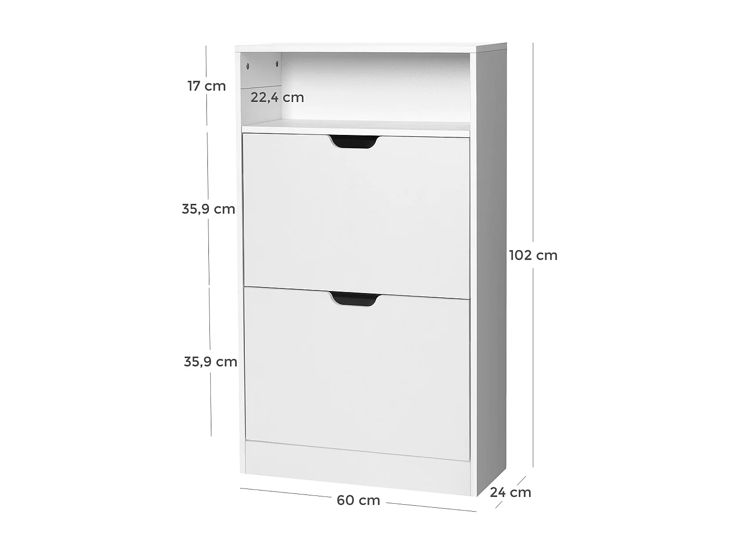 Shoe Cabinet 60x24x102 cm white