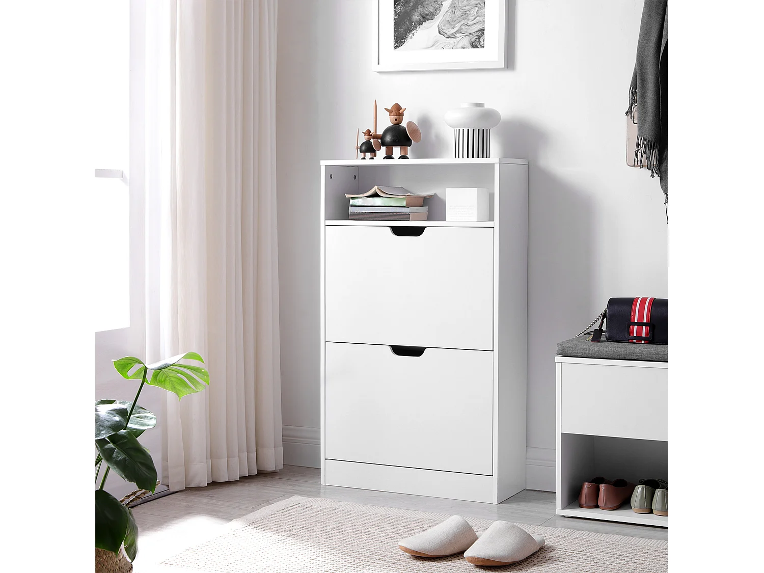 Shoe Cabinet 60x24x102 cm white