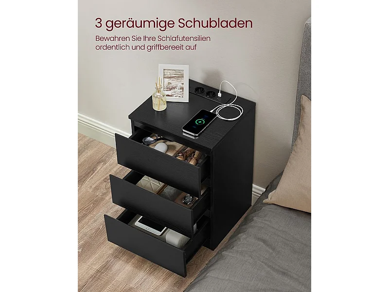 Nachttisch 40x35x59 cm schwarz