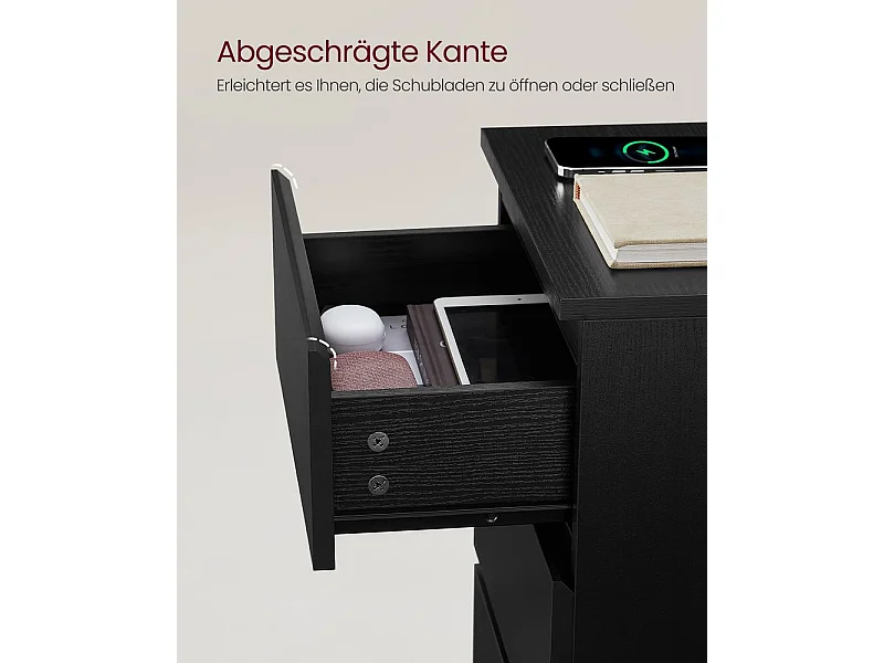 Nachttisch 40x35x59 cm schwarz