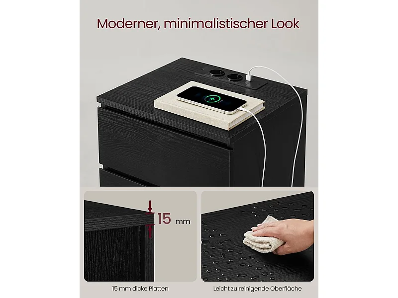 Nachttisch 40x35x59 cm schwarz