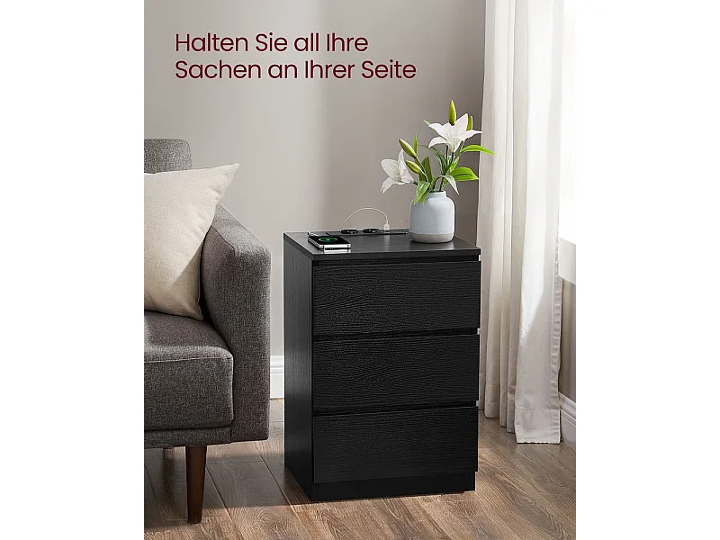 Nachttisch 40x35x59 cm schwarz