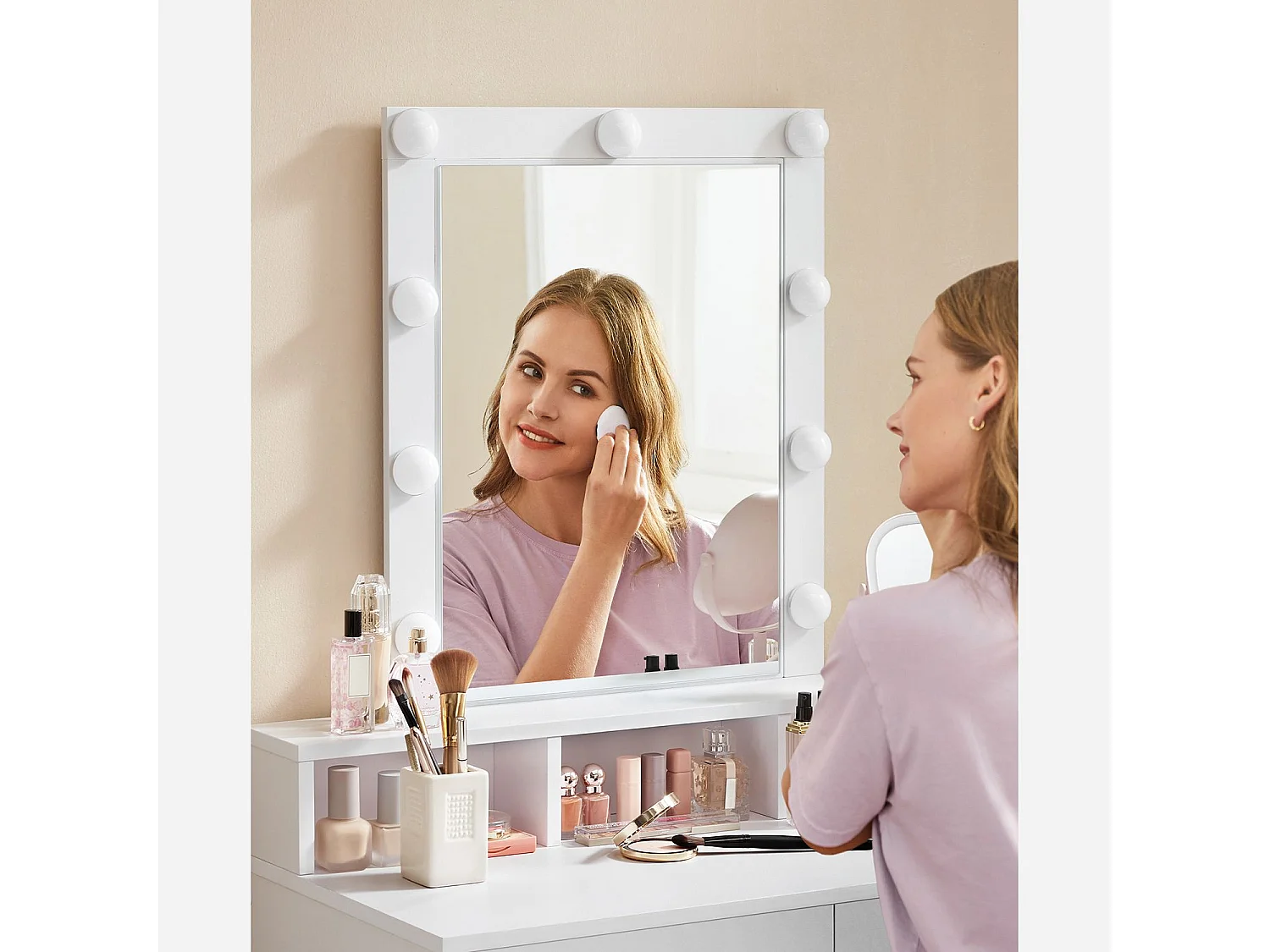 Coiffeuse 80x40x145 cm blanche