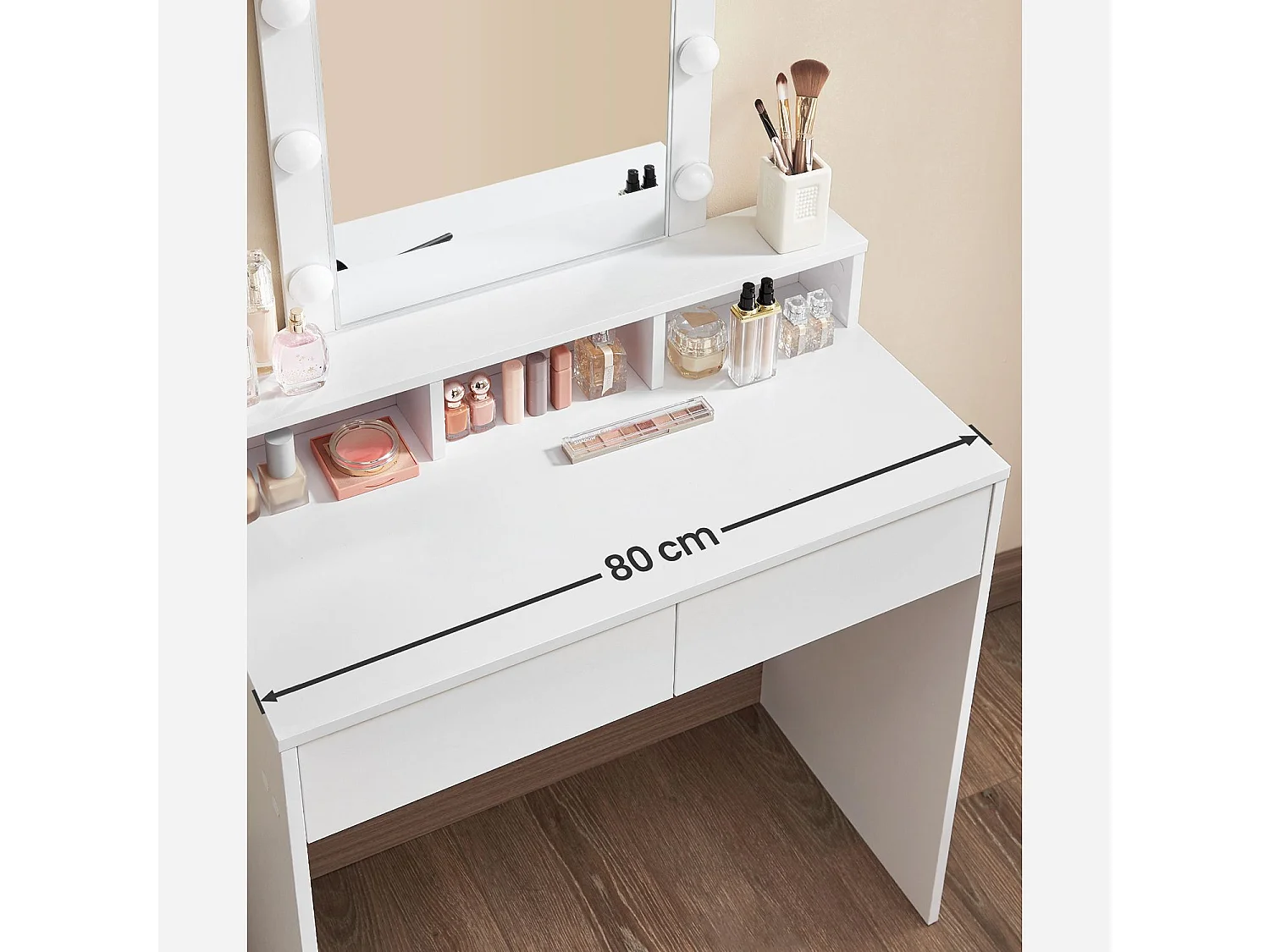 Coiffeuse 80x40x145 cm blanche