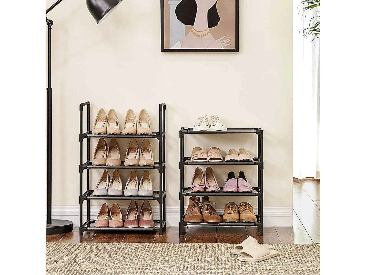 Schoenenrek 28x46x145 cm zwart