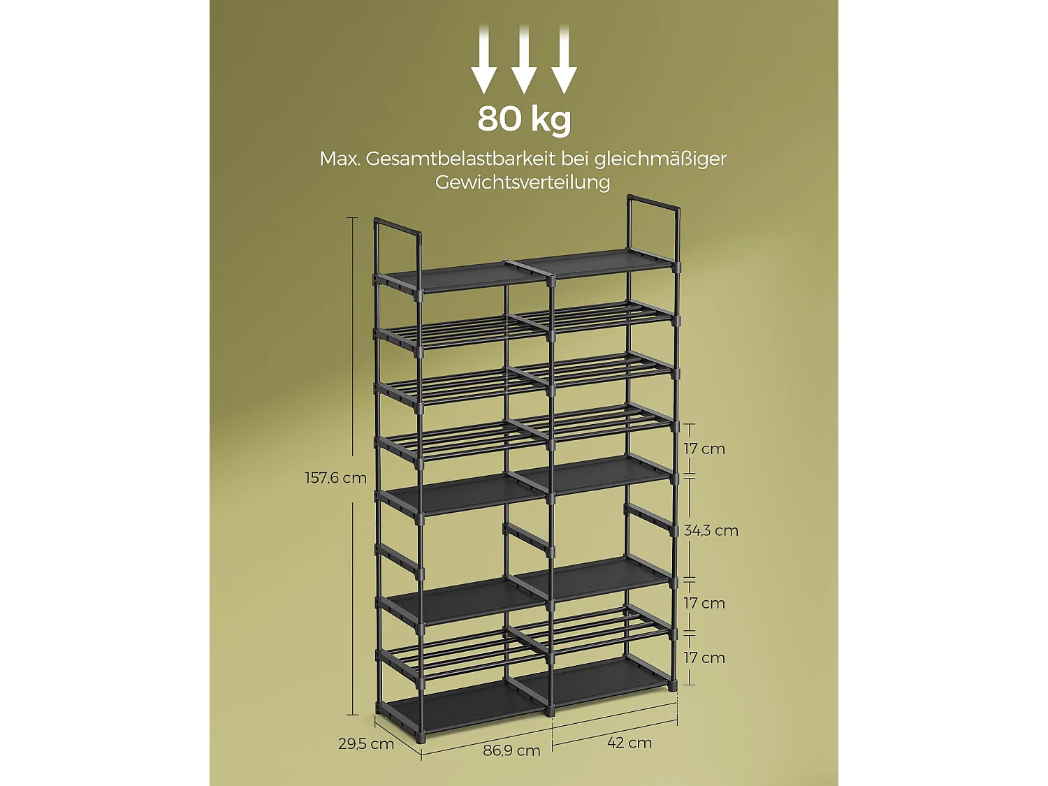 Meuble à chaussures 86,9x29,5x157,6 cm noir