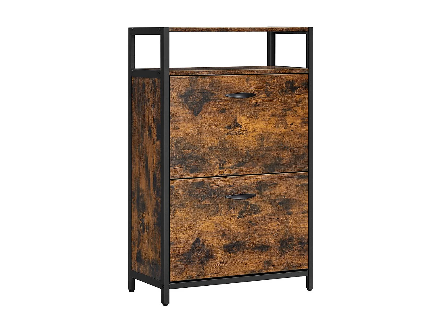 Schuhschrank 60x30x95 cm schwarz rustikal braun