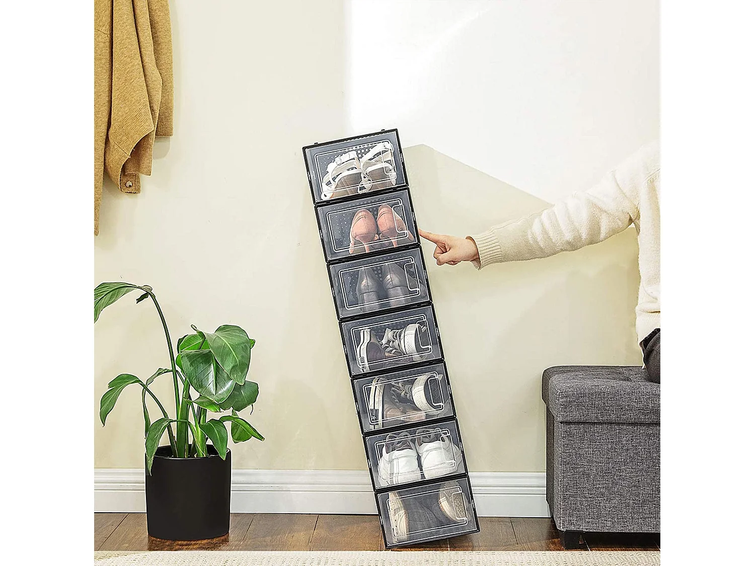 Plastik-Schuhbox 33,5x23,2x14,3 cm schwarz