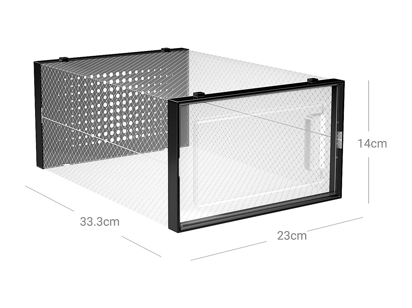 Plastik-Schuhbox 33,5x23,2x14,3 cm schwarz