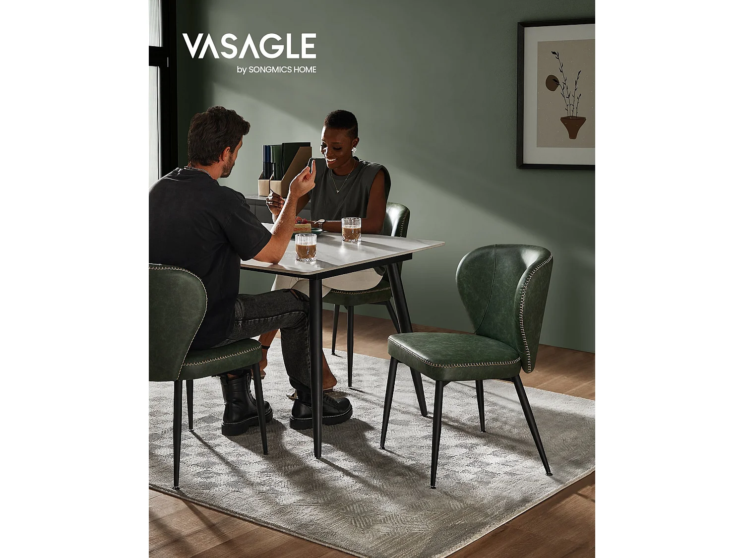 Esszimmerstuhl 52x55x79 cm grün Ekho