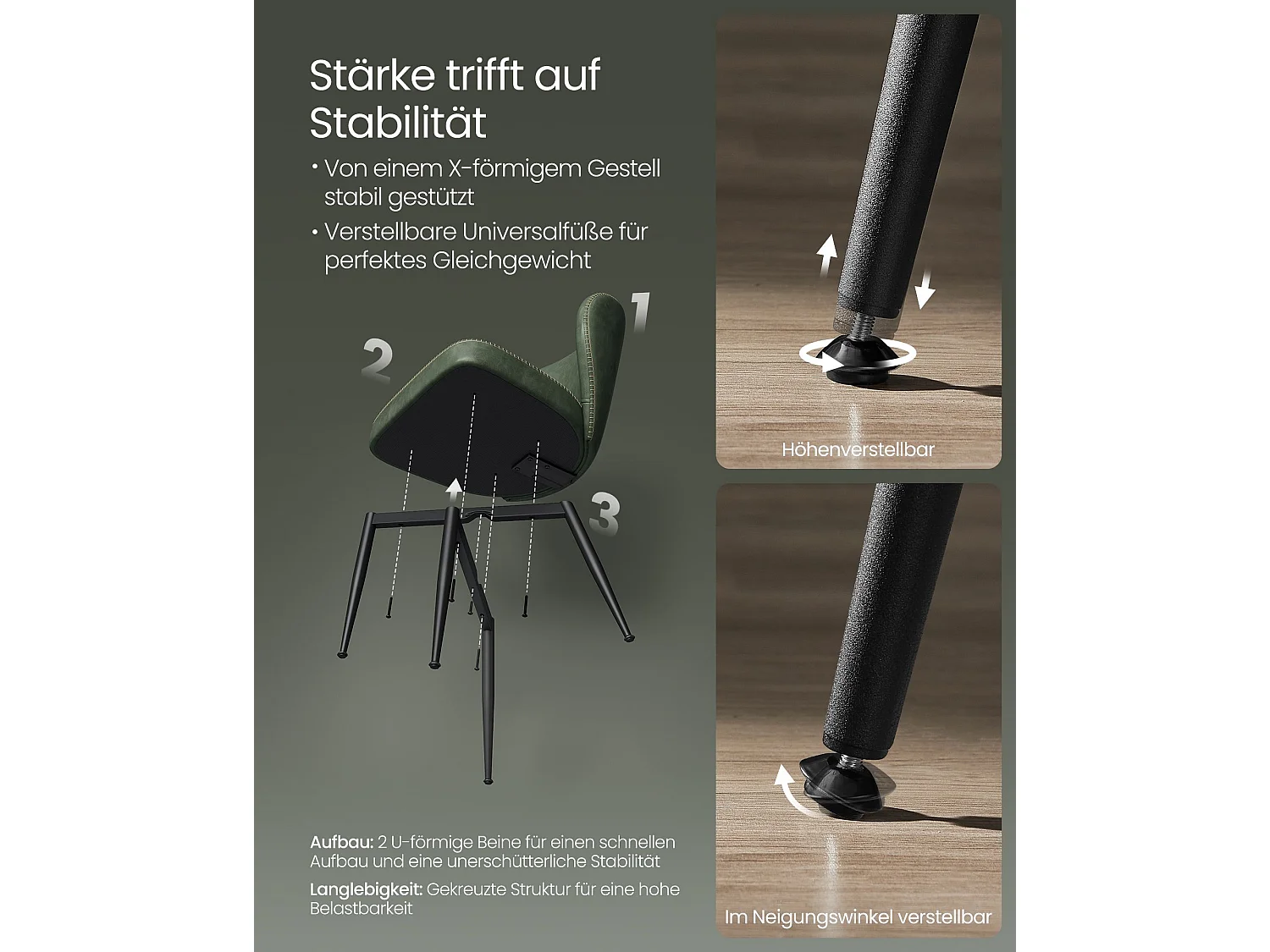 Esszimmerstuhl 52x55x79 cm grün Ekho