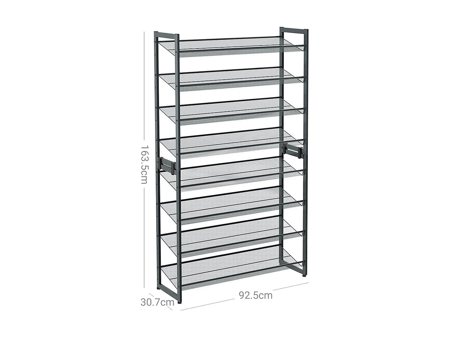 Schuhregal 92,3x30,5x163,4 cm Grau