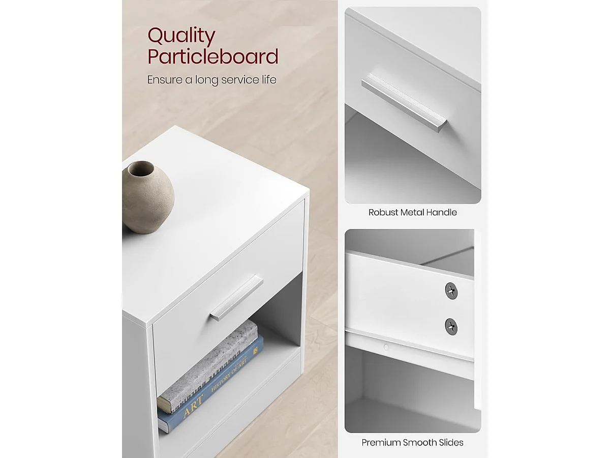 Comodino 45x35x58,3 cm bianco