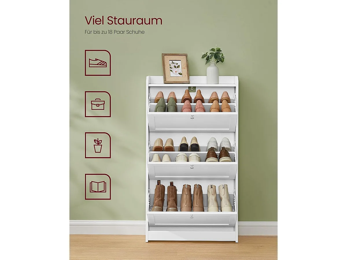 Schuhschrank 24x60x108 cm weiß