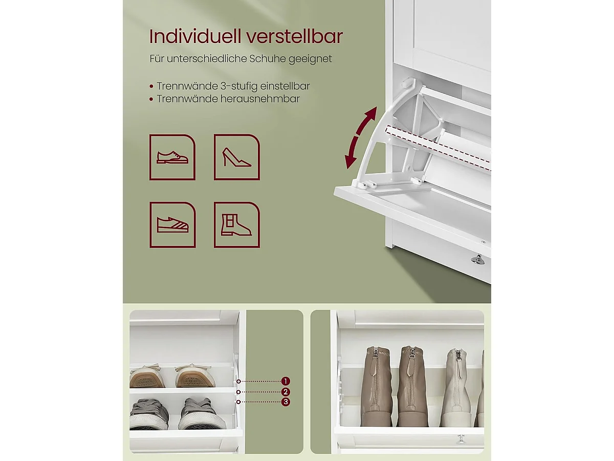 Schuhschrank 24x60x108 cm weiß