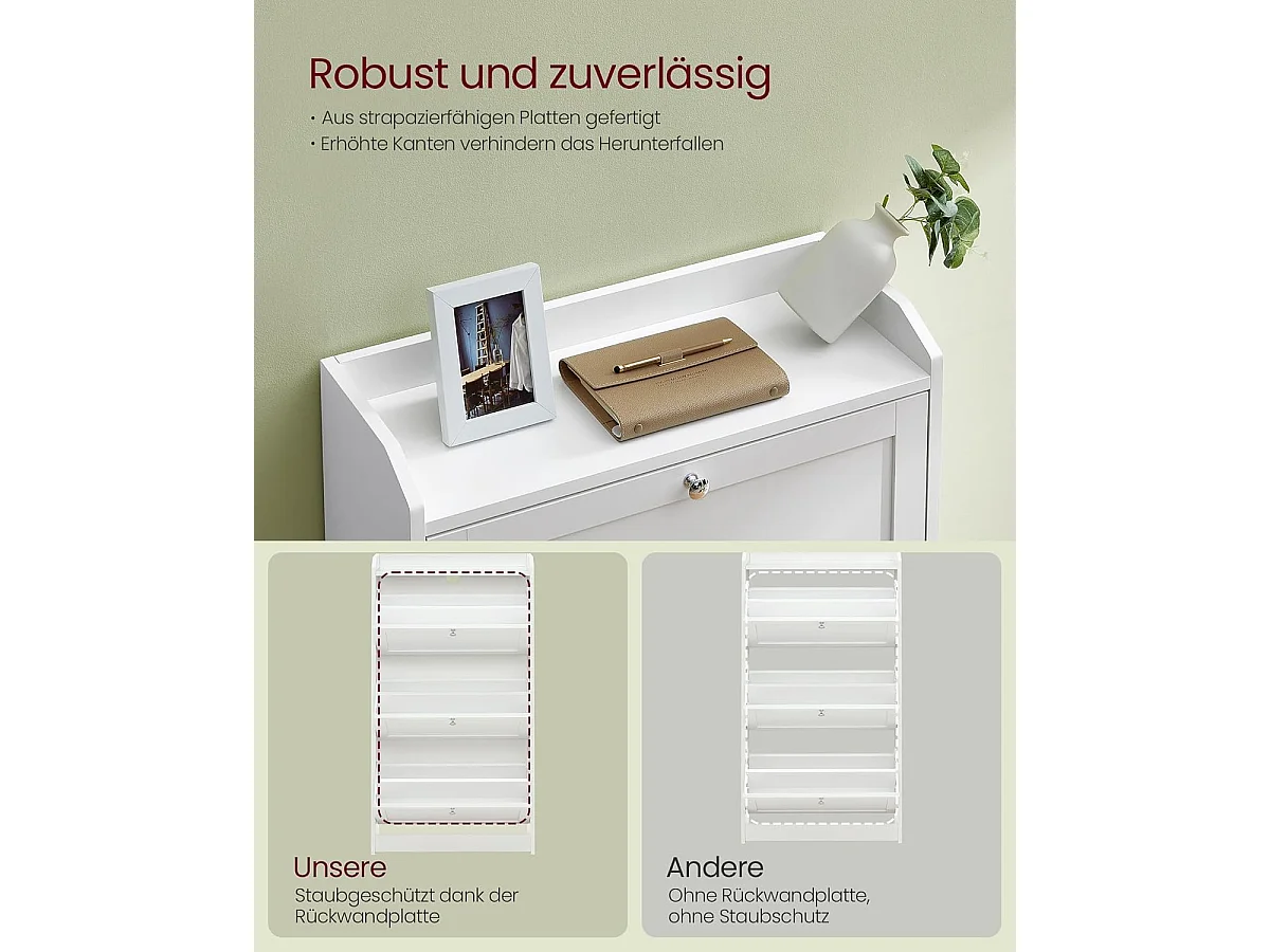 Schuhschrank 24x60x108 cm weiß