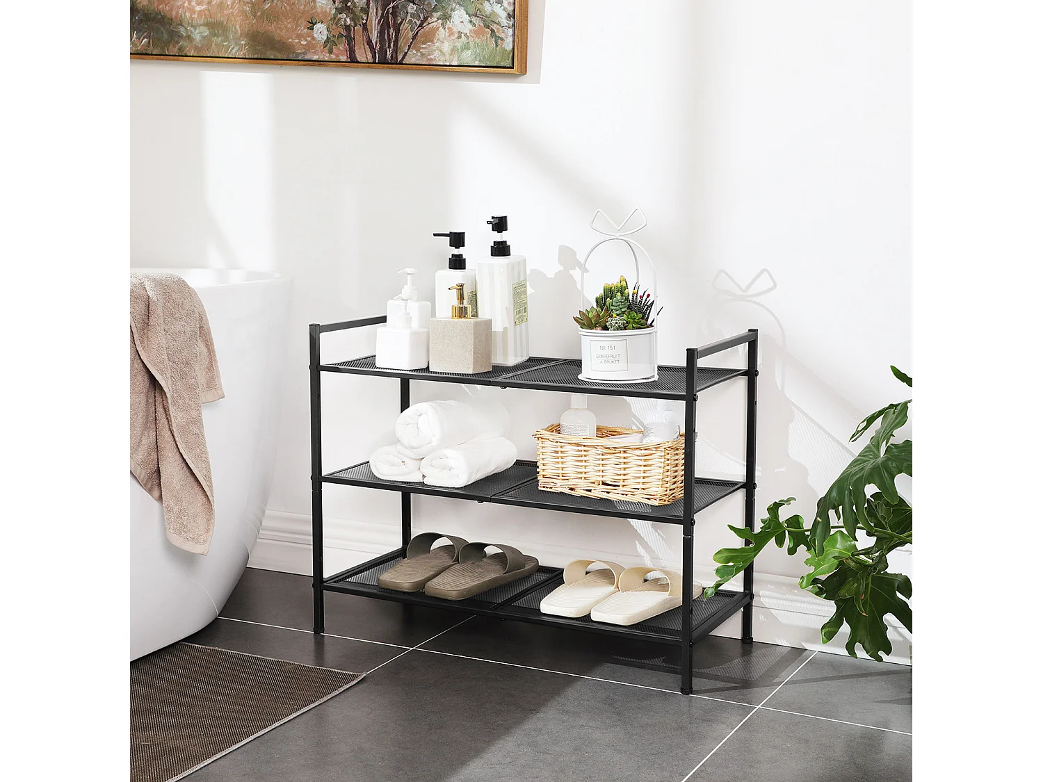 Schuhregal 68,5x28,5x53 cm schwarz