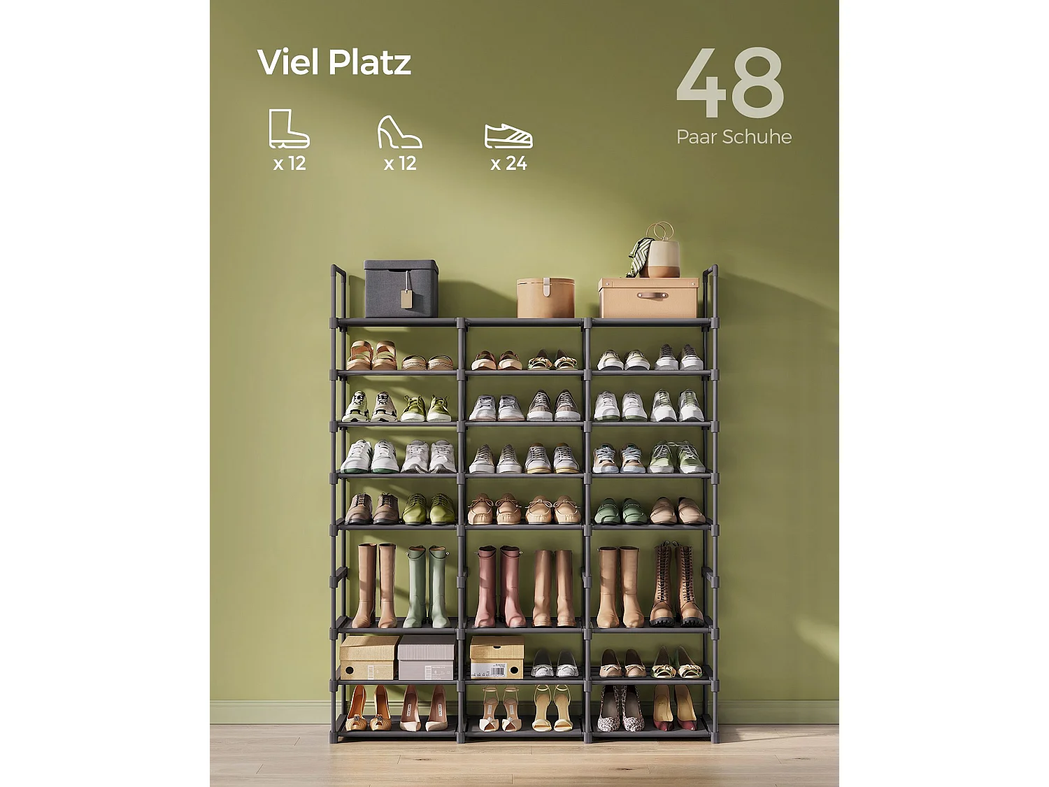 Étagère à chaussures 129x29,5x157,6 cm encre noire